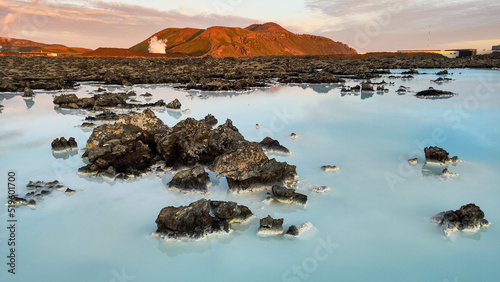 The pool of Blue Lagoon at Grindavík in Iceland