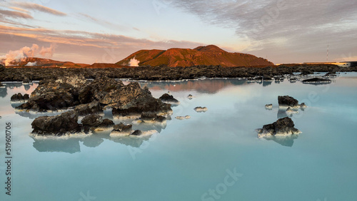 The pool of Blue Lagoon at Grindavík in Iceland