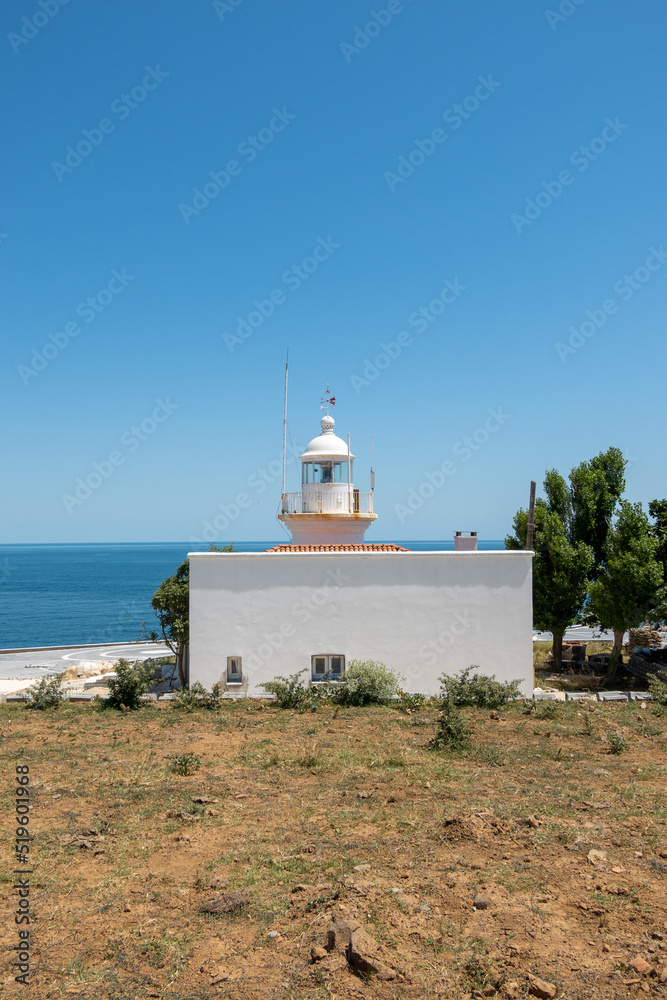 Limankoy lighthouse Turkey in the Black Sea coast. Igneada district. Beautiful nature landscapes in Turkey.