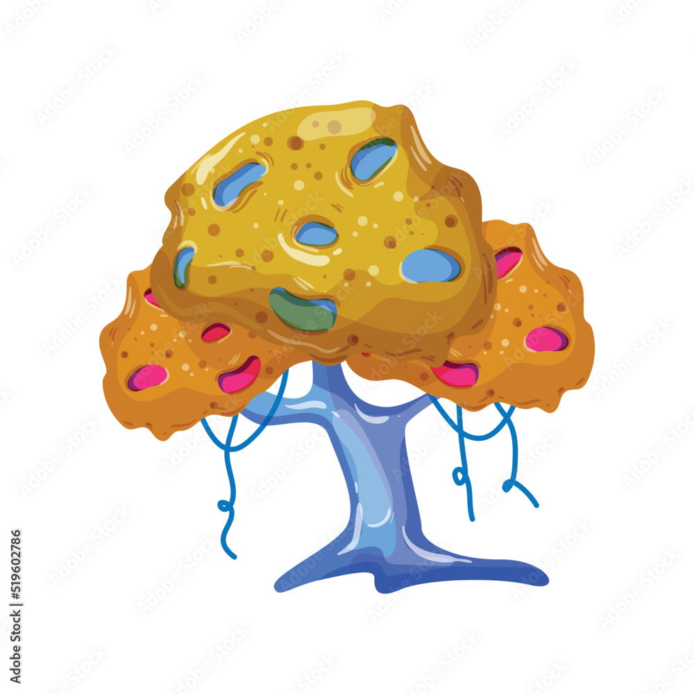 Cute fantasy plant illustration. Abstract fabulous tree. Cute fantasy plant illustration. Abstract fabulous tree.