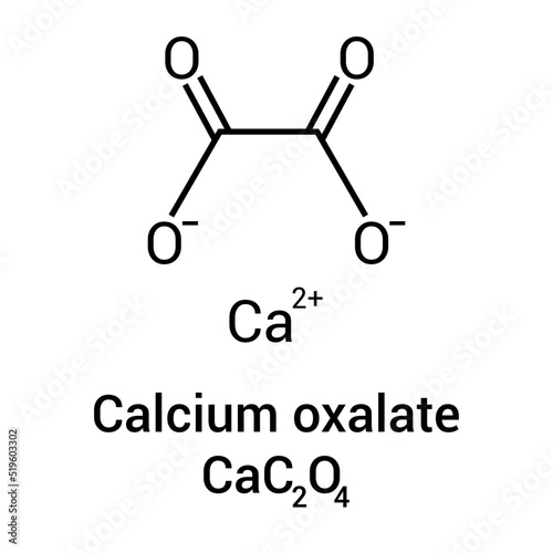 chemical structure of Calcium oxalate (CaC2O4) photo