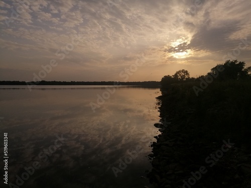 sunset on the river