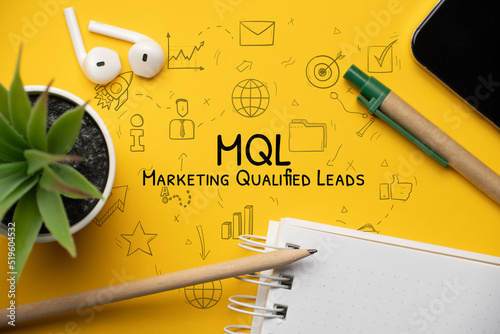 Concept business marketing acronym MQL or Marketing Qualified Leads photo