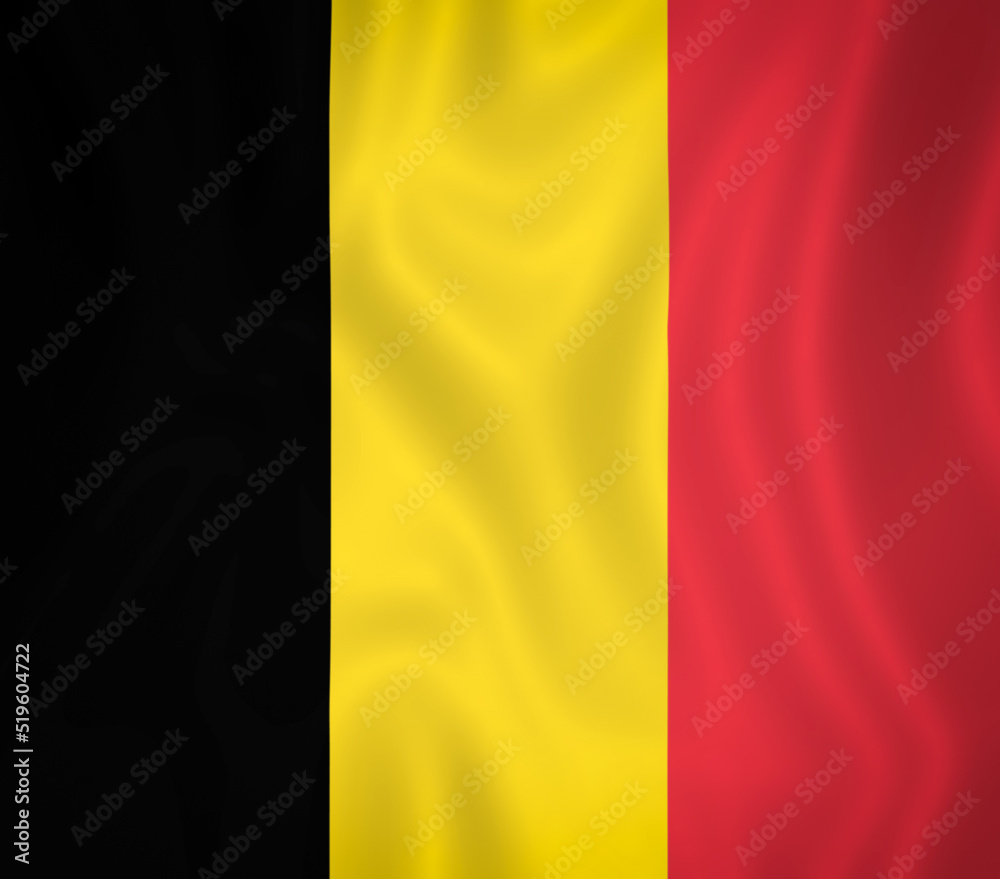 Fototapeta premium Illustration waving state flag of Belgium