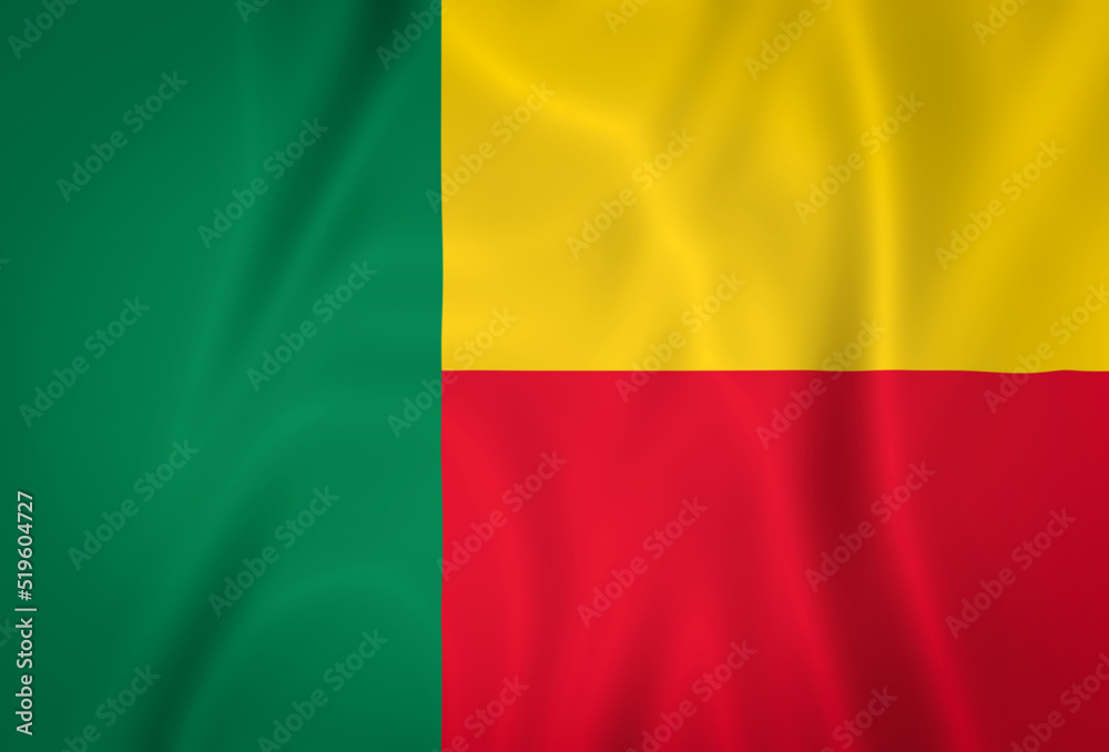 Illustration waving state flag of Benin Illustration waving state flag of Benin