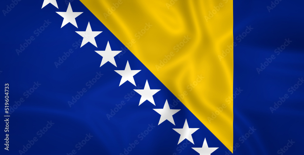 Illustration waving state flag of Bosnia and Herzegovina Illustration waving state flag of Bosnia and Herzegovina