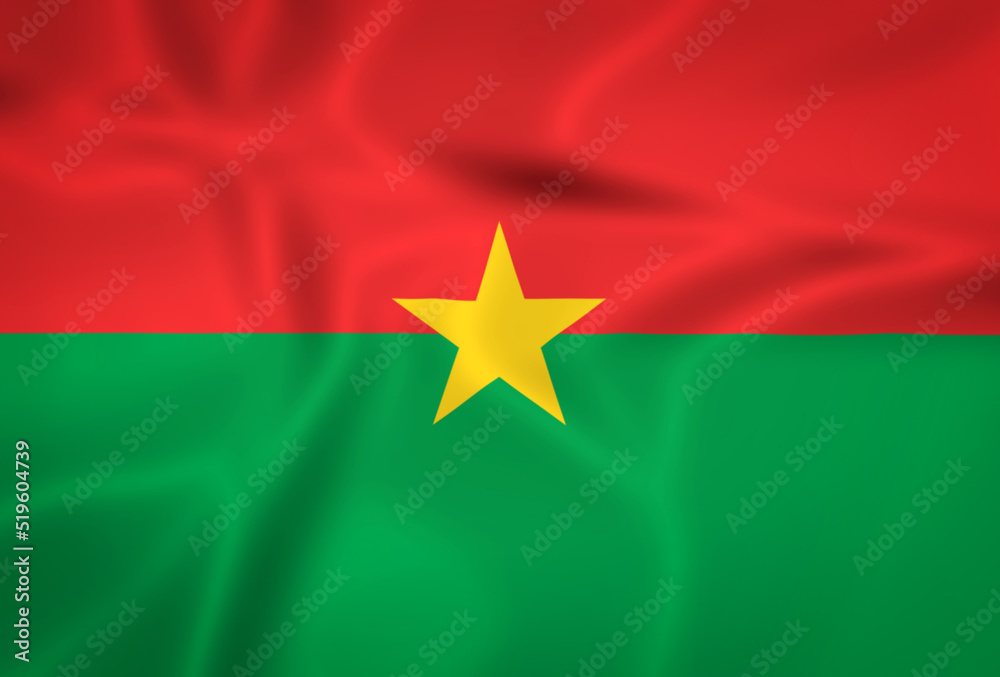 Illustration waving state flag of Burkina Faso