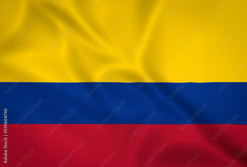 Illustration waving state flag of Colombia Illustration waving state flag of Colombia