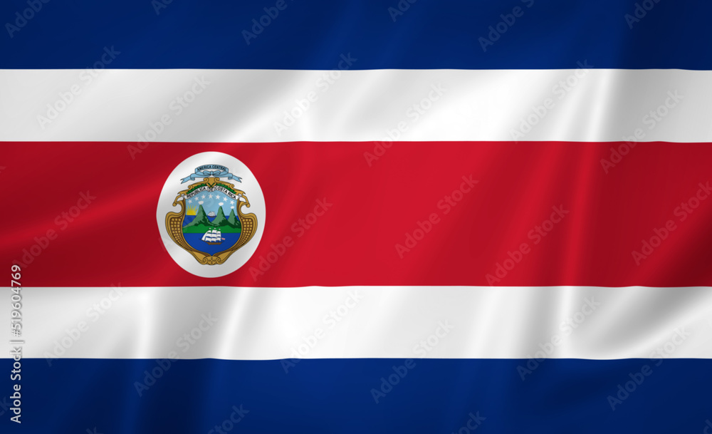 Fototapeta premium Illustration waving state flag of Costa Rica state