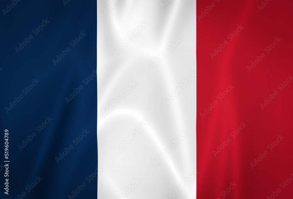 Illustration waving state flag of France