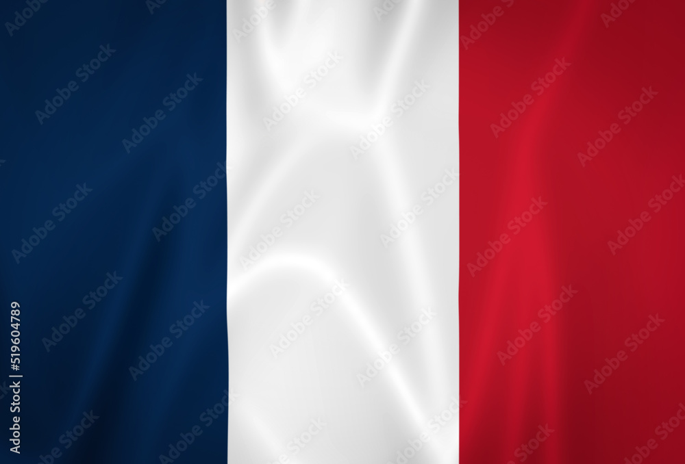 Illustration waving state flag of France Illustration waving state flag of France