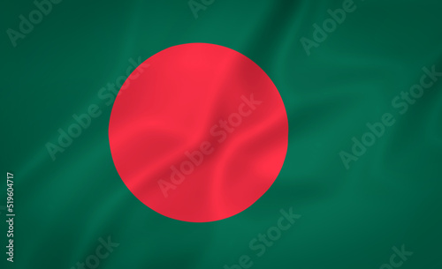 Illustration waving state flag of Bangladesh