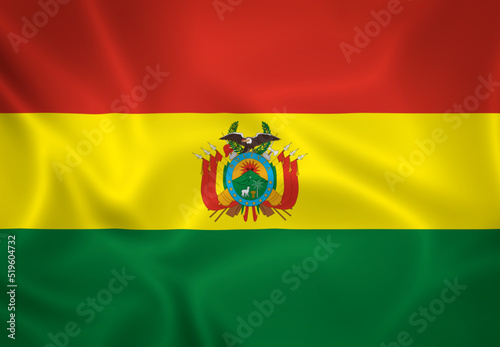 Illustration waving state flag of Bolivia state