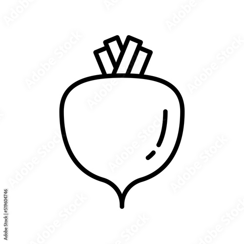 Beetroot icon vector illustration in outline style. Vegetable sign