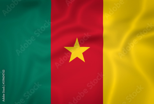 Illustration waving state flag of Cameroon photo
