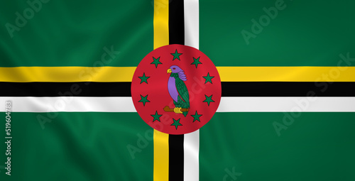 Illustration waving state flag of Dominica photo