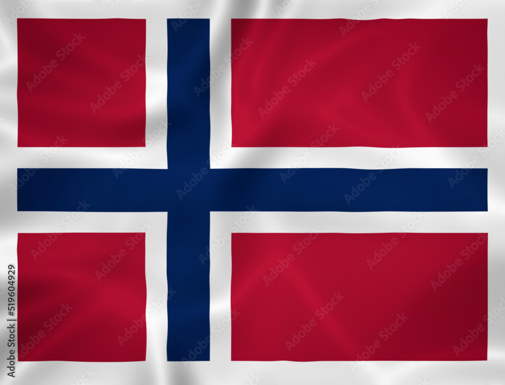 Illustration waving state flag of Norway