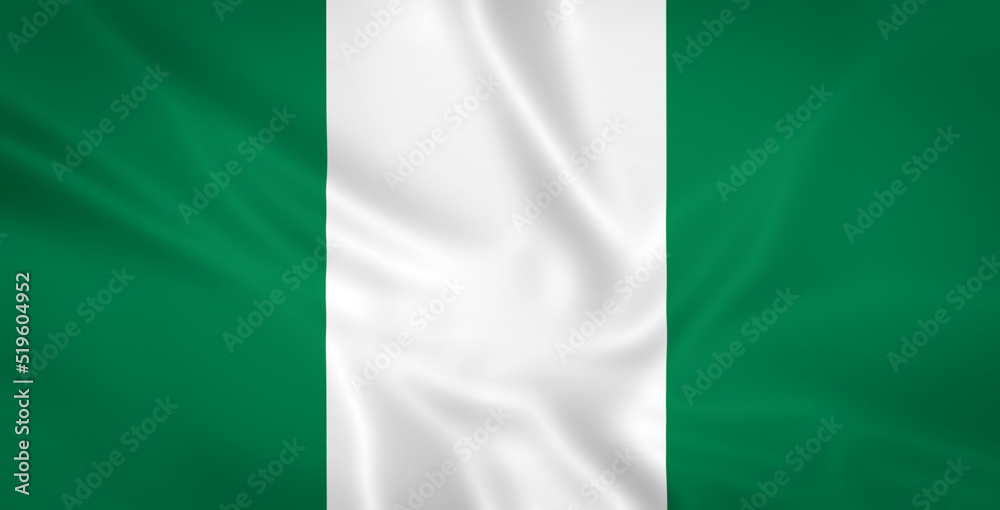 Illustration waving state flag of Nigeria