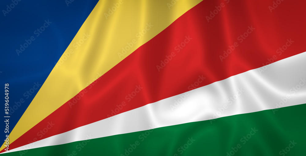 Illustration waving state flag of Seychelles