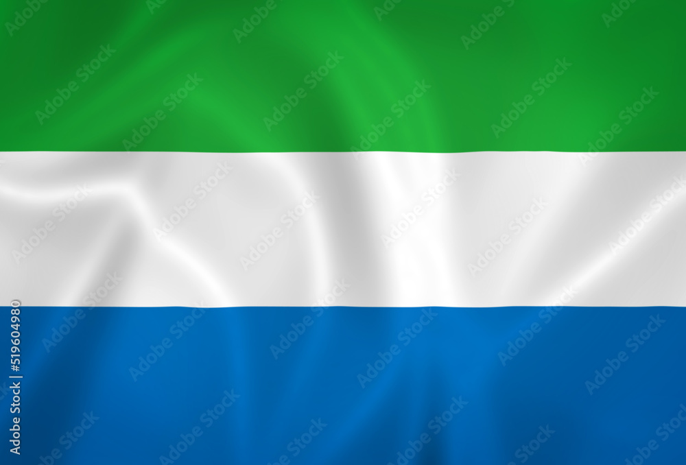 Illustration waving state flag of Sierra Leone