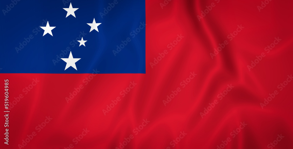 Illustration waving state flag of Samoa Illustration waving state flag of Samoa
