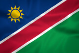 Illustration waving state flag of Namibia