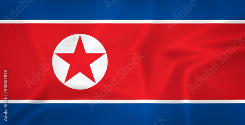 Illustration waving state flag of North Korea