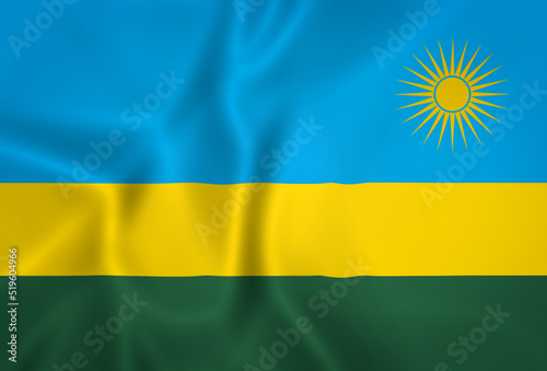 Illustration waving state flag of Rwanda