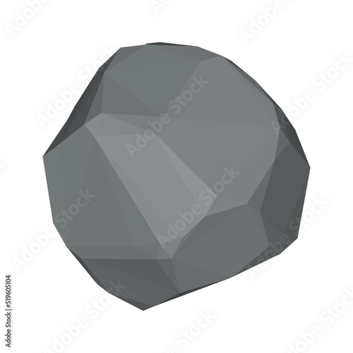 Vector of 3d stone in monochrome color.