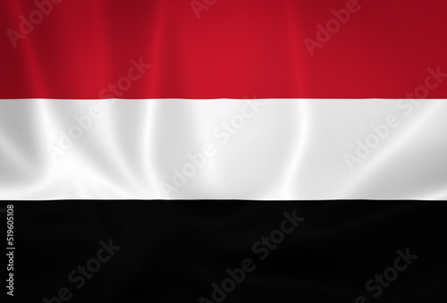 Illustration waving state flag of Yemen