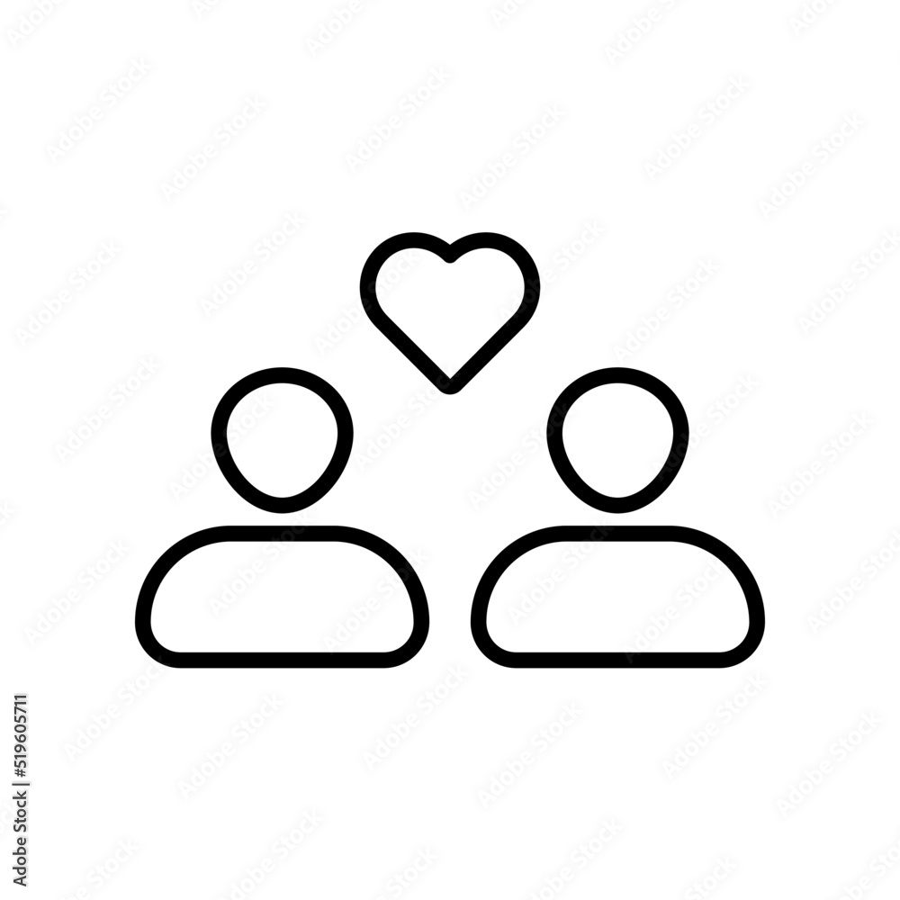 illustration of couple with love icon vector illustration of couple with love icon vector