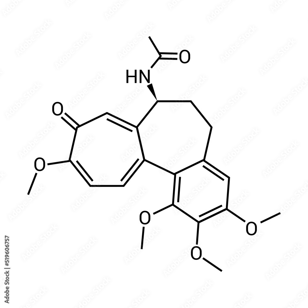 chemical structure of Colchicine (C22H25NO6) chemical structure of Colchicine (C22H25NO6)