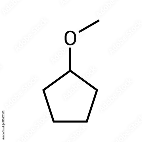 chemical structure of Cyclopentyl methyl ether (C6H12O)