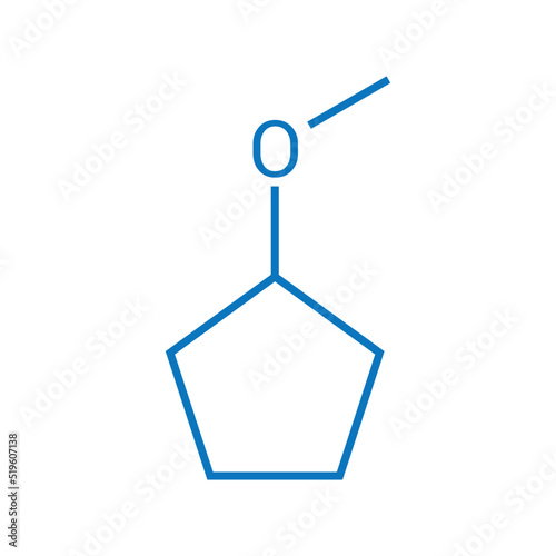 chemical structure of Cyclopentyl methyl ether (C6H12O)