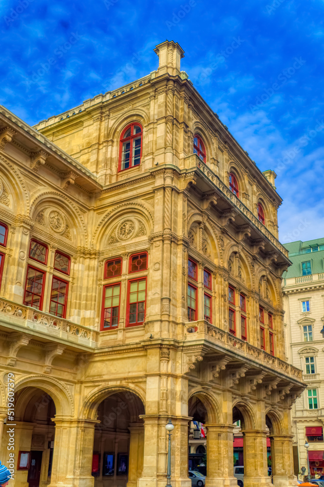 Fototapeta premium Detail at Vienna State Opera building in Vienna, Austria.