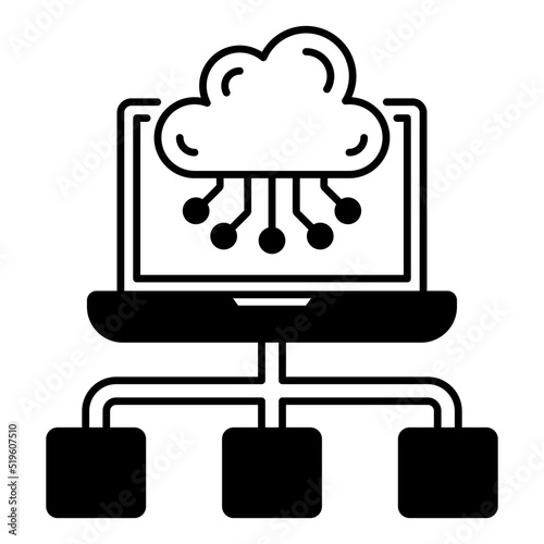 Machine Instances Vector Icon Design, Cloud Processing Symbol, Computing Services Sign, Web Services and Data Center stock illustration, Nodes and Clusters Concept