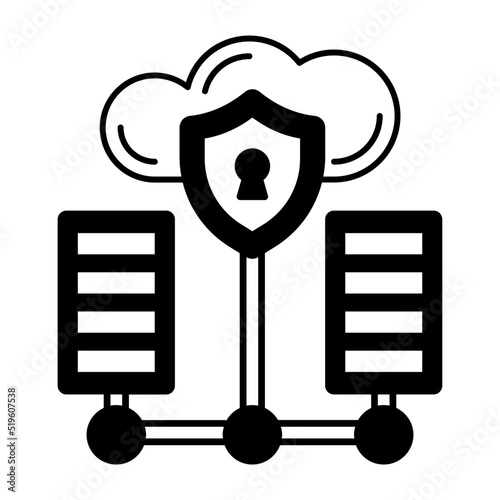 Redundant Array of Independent Disks Vector Icon Design, Cloud Processing Symbol, Computing Services Sign, Web Services and Data Center stock illustration, Striping or Mirroring Raid Concept