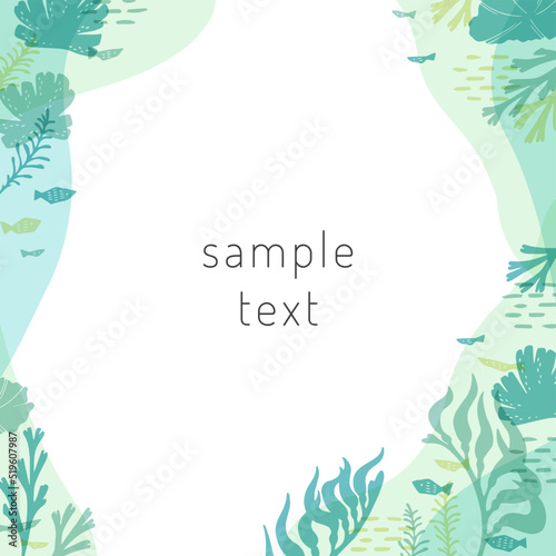 海草と海の生き物のフレーム