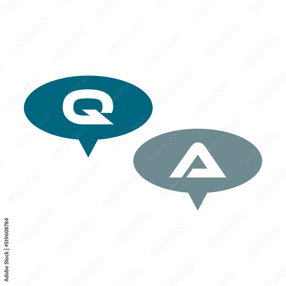 Obraz premium Speech bubbles with Question and Answer icon isolated on white background