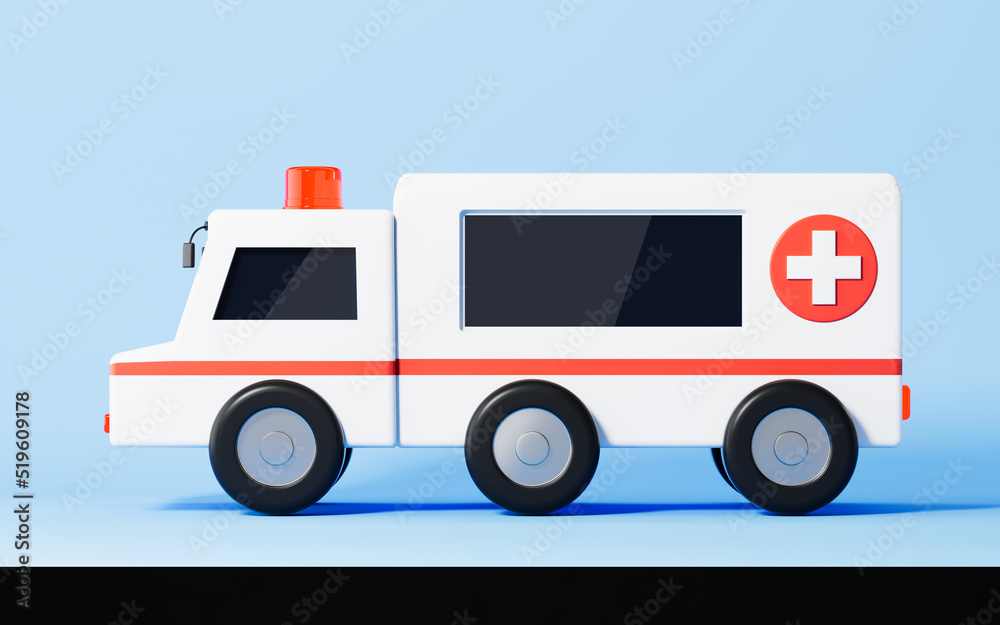 Ambulance with blue background, 3d rendering. Ambulance with blue background, 3d rendering.