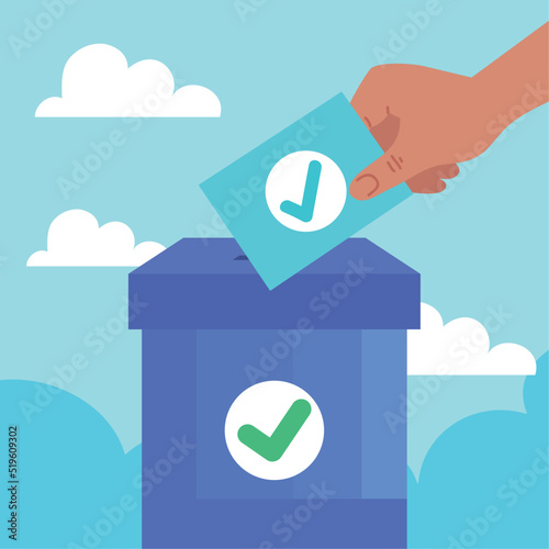 voter hand insert vote