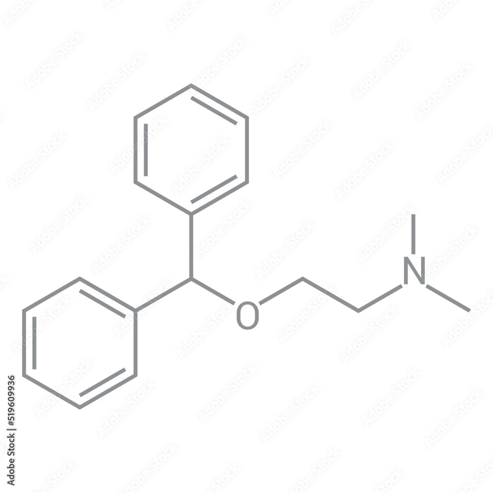chemical structure of Diphenhydramine (C17H21NO) chemical structure of Diphenhydramine (C17H21NO)