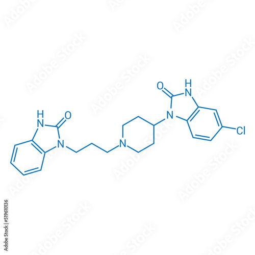 chemical structure of domperidone (C22H24ClN5O2)