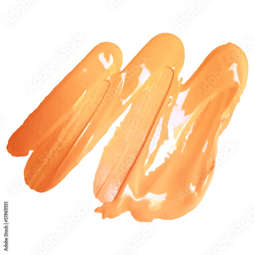 Acrylic paint smear on white background.