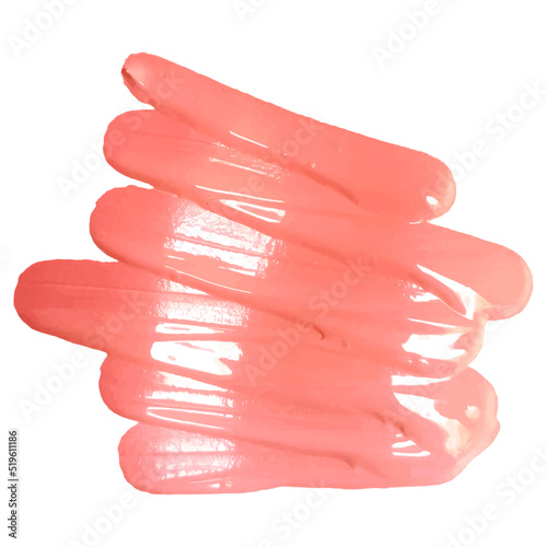 Acrylic paint smear on white background.