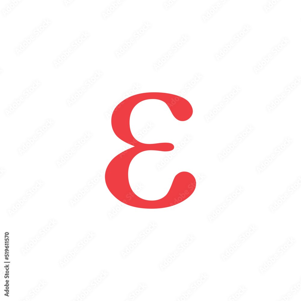 epsilon greek symbol vector illustration isolated on white background. Greek alphabet.