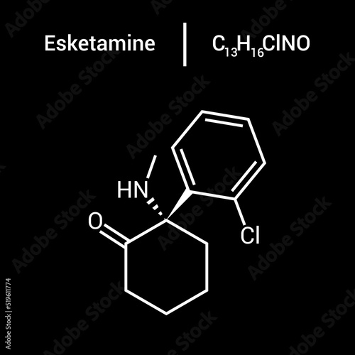 chemical structure of Esketamine (C13H16ClNO) photo