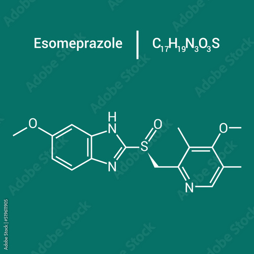 chemical structure of Esomeprazole (C17H19N3O3S) photo