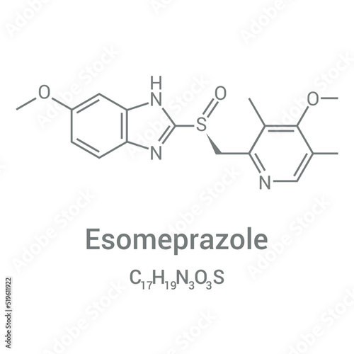 chemical structure of Esomeprazole (C17H19N3O3S) photo