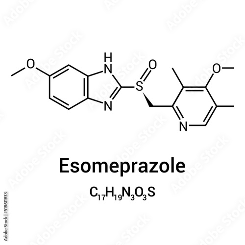 chemical structure of Esomeprazole (C17H19N3O3S)